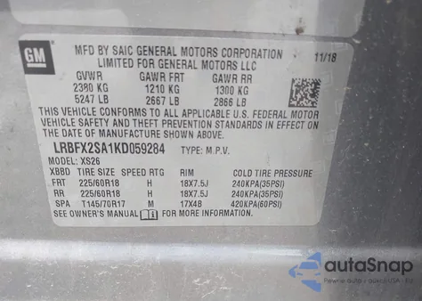 2019 Buick Envision Awd Essence z USA, uszkodzony, nr VIN LRBFX2SA1KD059284